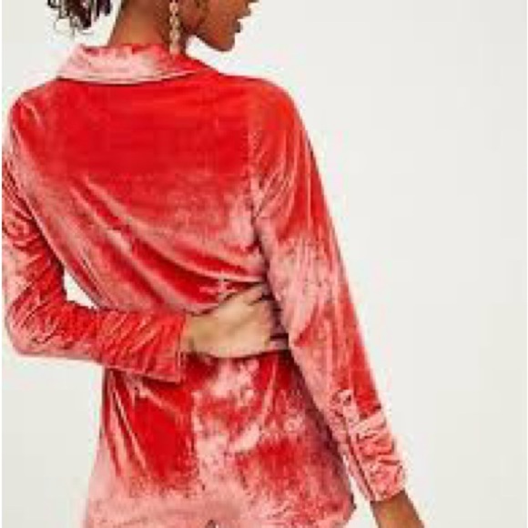 Free People Velvet Wrap Jumpsuit in Red - Picture 2 of 15